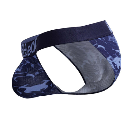 ErgoWear ew1719 max se camo bikini briefs in blue with gray camouflage pattern and stretchy waistband