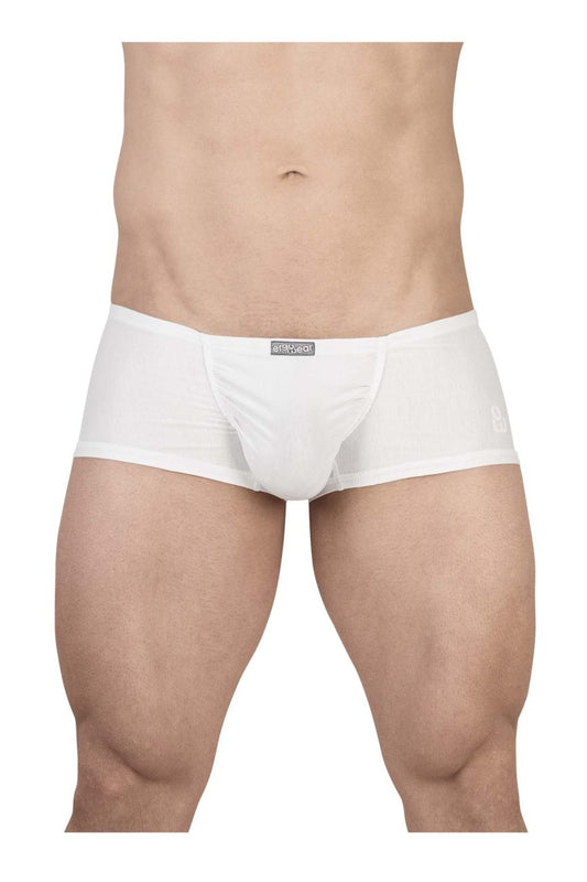 White men’s cotton briefs with a snug fit and small black brand tag at the waistband from ergowear ew1736 feel gr8