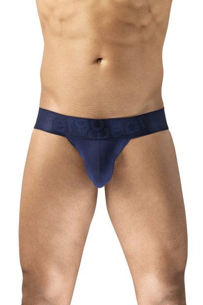 Navy blue ergowear ew1738 max bold g-string briefs with a textured waistband designed for athletic comfort