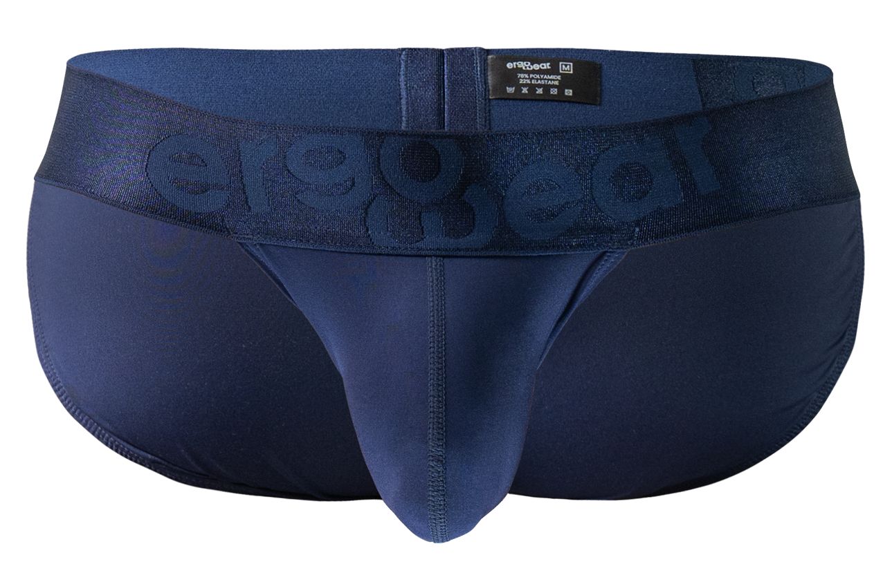 Navy blue ergonomic briefs with subtle embossed brand logo on waistband from ErgoWear EW1739 MAX BOLD bikini collection