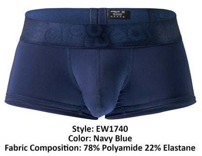 Ergo wear ew1740 max bold trunks in navy blue featuring stretchy form fitting design and subtle waistband logo