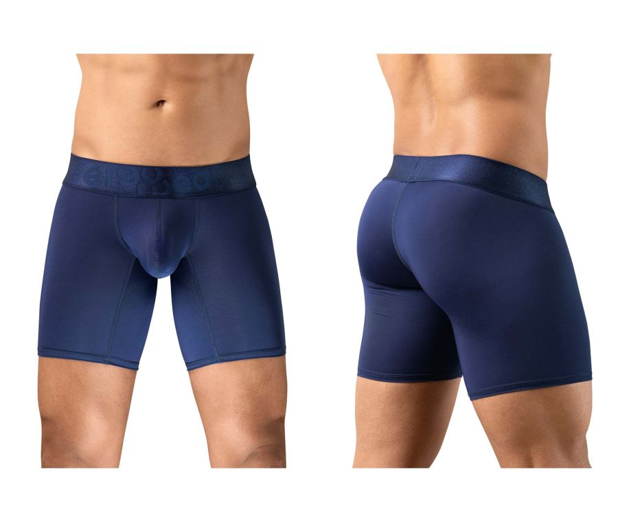 Navy blue ergowear ew1741 max bold men’s boxer briefs with contoured design and elastic waistband
