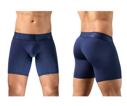 Navy blue ergowear ew1741 max bold men’s boxer briefs with contoured design and elastic waistband