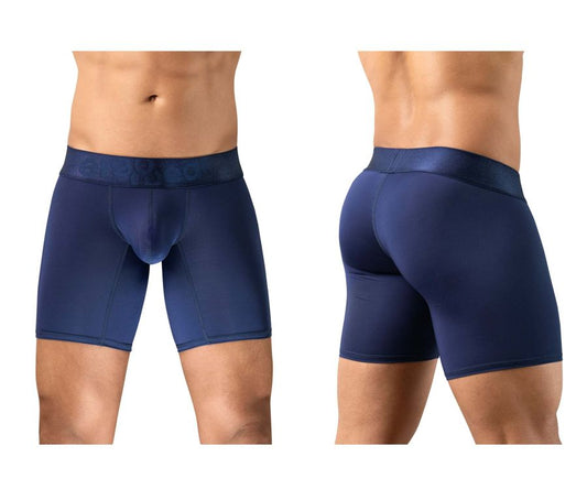 Navy blue ergowear ew1741 max bold men’s boxer briefs with contoured design and elastic waistband