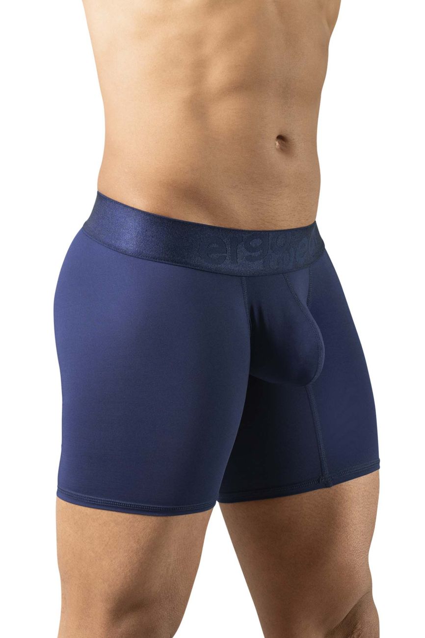 Navy blue ergowear ew1741 max bold men’s boxer briefs with textured waistband and subtle brand lettering