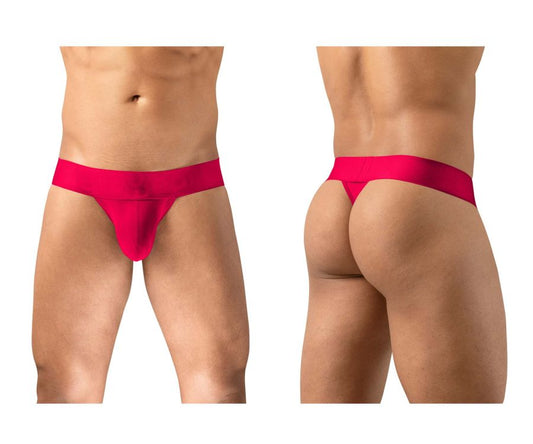 Bright red ErgoWear EW1742 MAX BOLD G-string thong underwear with a seamless design and wide waistband