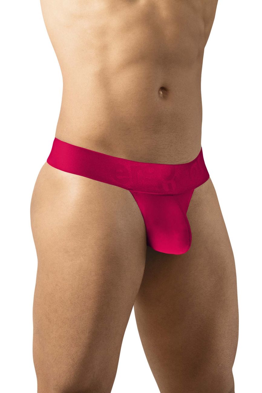 Bright fuchsia smooth textured men’s jockstrap with a single wide waistband by ergowear ew1742 max bold g-string red