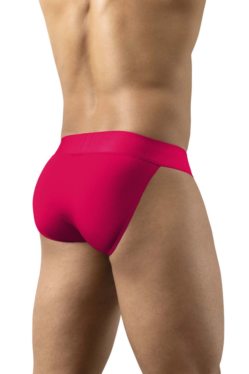 Bright fuchsia ergo wear ew1743 max bold bikini briefs with smooth stretchy fabric waistband front view