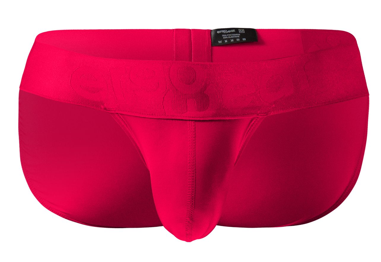 Bright red seamless men’s briefs with central pouch and elastic waistband ergoWear ew1743 max bold bikini
