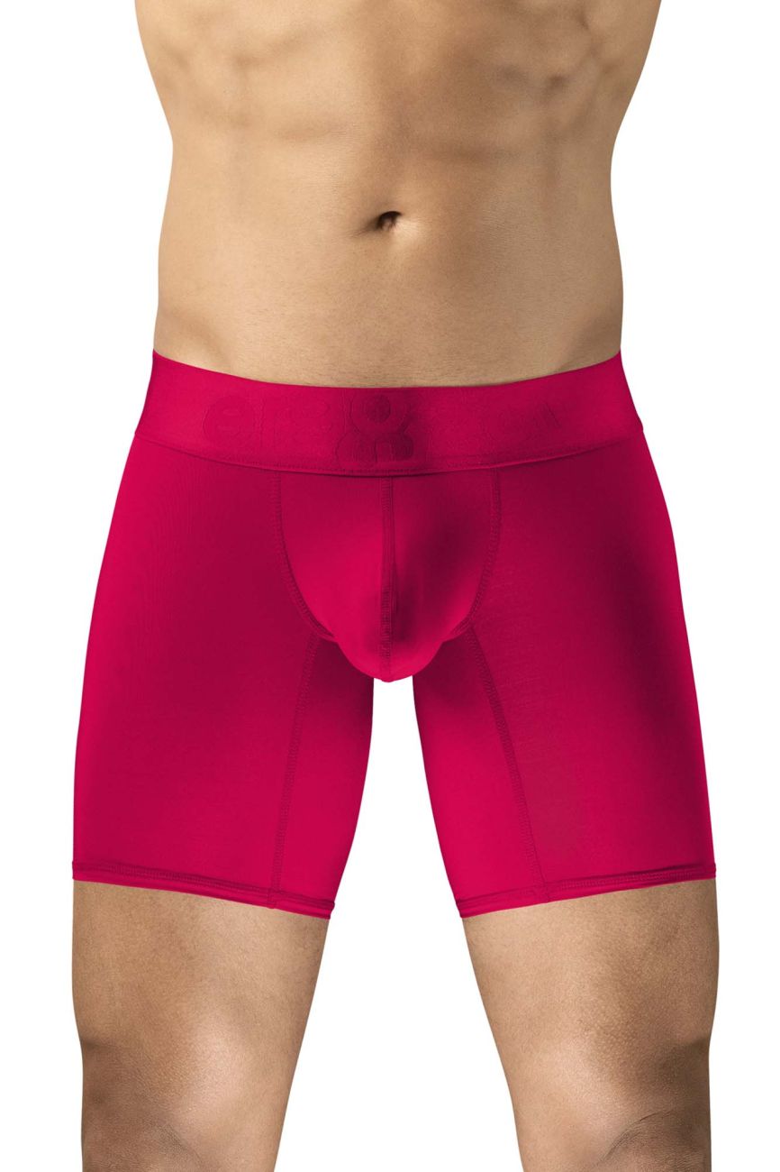 Bright red ErgoWear EW1745 MAX BOLD boxer briefs with smooth, form-fitting fabric and supportive waistband