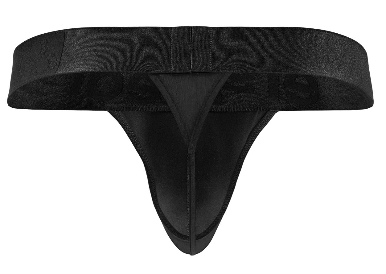 Black ErgoWear EW1746 MAX BOLD G-string made of smooth stretchy fabric with subtle textured waistband pattern