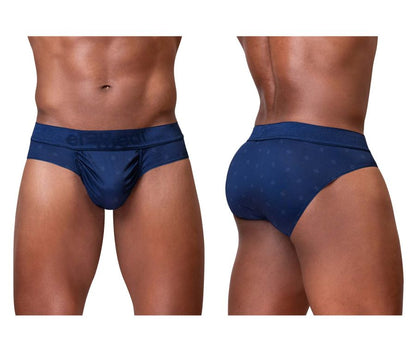Navy blue ergowear ew1751 feel se briefs with subtle dot pattern and elastic waistband for comfortable support