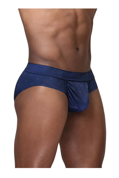 Navy blue ErgoWear EW1751 FEEL men’s briefs with subtle pattern and comfortable elastic waistband for everyday wear