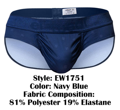 ErgoWear EW1751 FEEL SE navy blue men’s briefs with subtle pattern made from 81 polyester 19 elastane