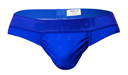 Bright royal blue ergowear ew1754 feel se men’s briefs with mesh waistband and subtle logo pattern front view