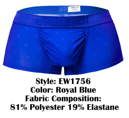Royal blue ergo wear ew1756 feel se trunks with subtle pattern made of 81 polyester 19 elastane men’s boxer briefs