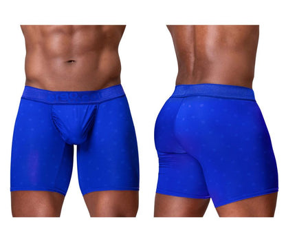 Ergowear ew1757 feel se royal blue men’s boxer briefs with subtle dotted pattern and snug form-fitting design