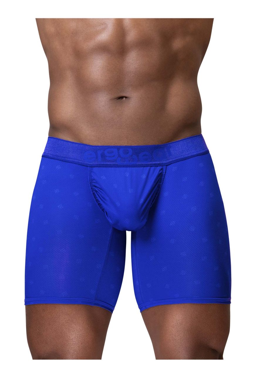 ErgoWear ew1757 feel se royal blue men’s boxer briefs with subtle dot pattern and elastic waistband