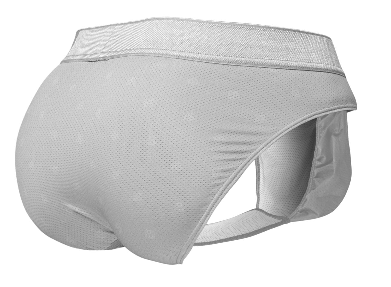 Light gray mesh ergo wear ew1759 feel se briefs with supportive contoured design and elastic waistband in silver
