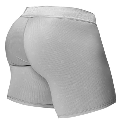 Ergowear ew1761 feel se light gray men’s boxer briefs with subtle textured pattern and elastic waistband
