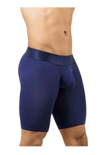Navy blue ergo wear ew1781 max bold athletic boxer briefs with satin waistband embossed with brand name she