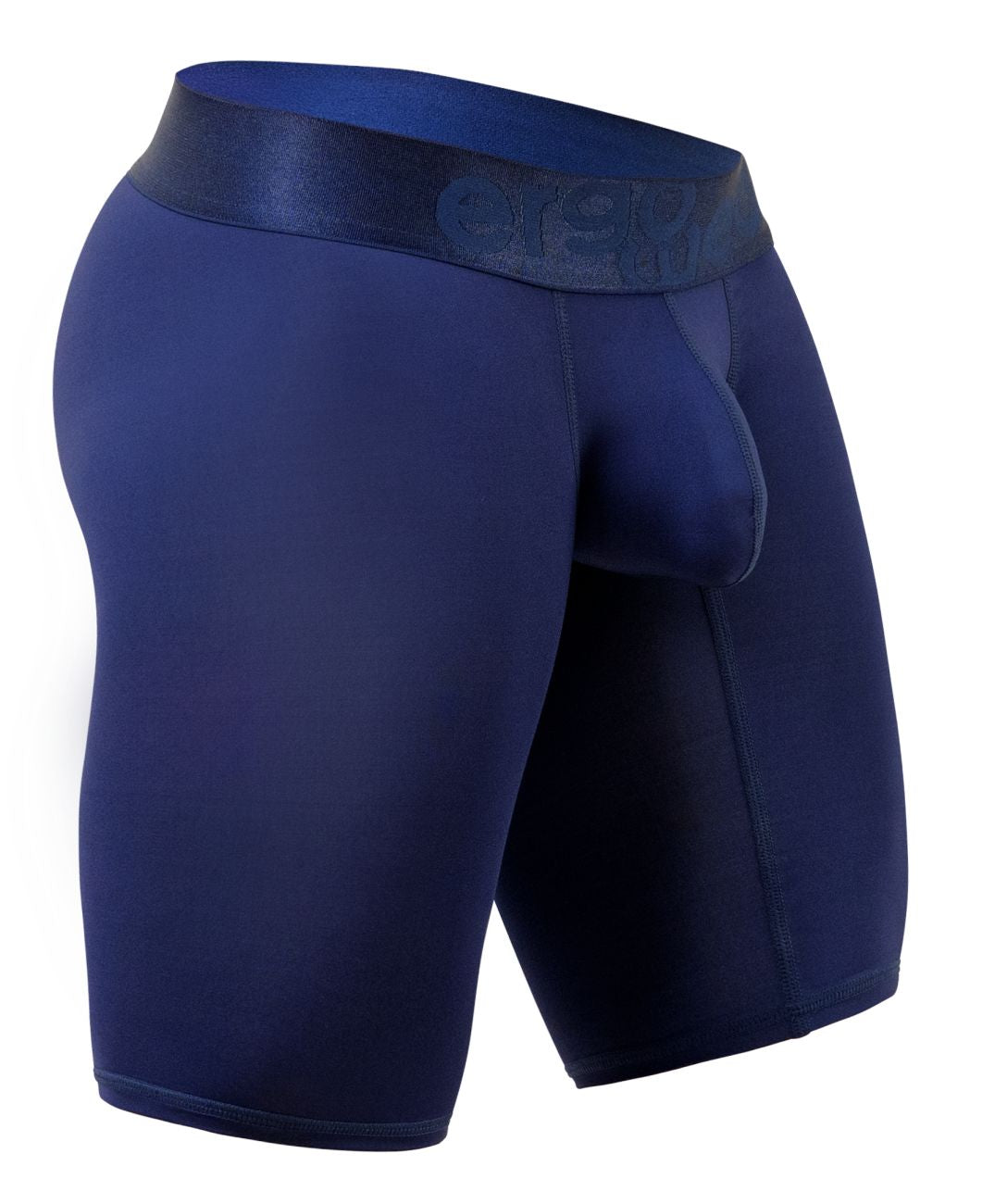 Navy blue ergoWear ew1781 max bold athletic boxer briefs with matching waistband featuring org logo