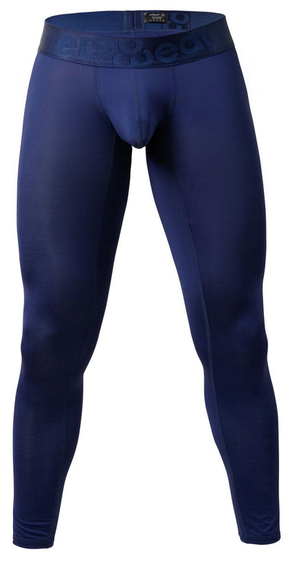 Navy blue ergoWear ew1782 max bold men’s compression tights with seamless design and branded waistband