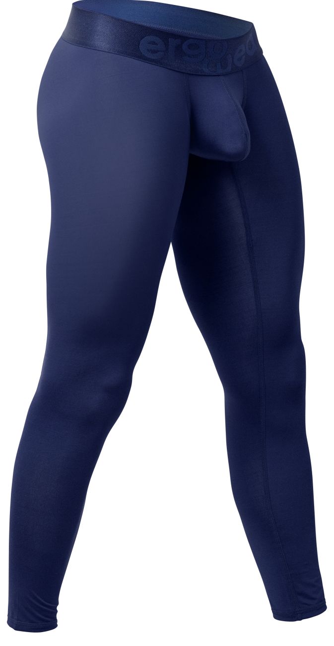 Dark navy blue ergo wear ew1782 max bold form-fitting compression tights with branded elastic waistband