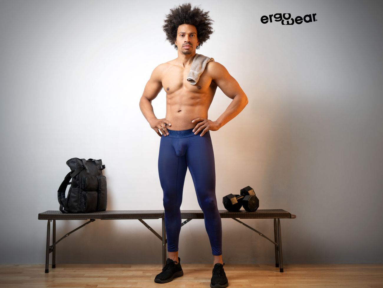 Blue ergo wear ew1782 max bold athletic leggings made from stretchy fabric for high performance workouts