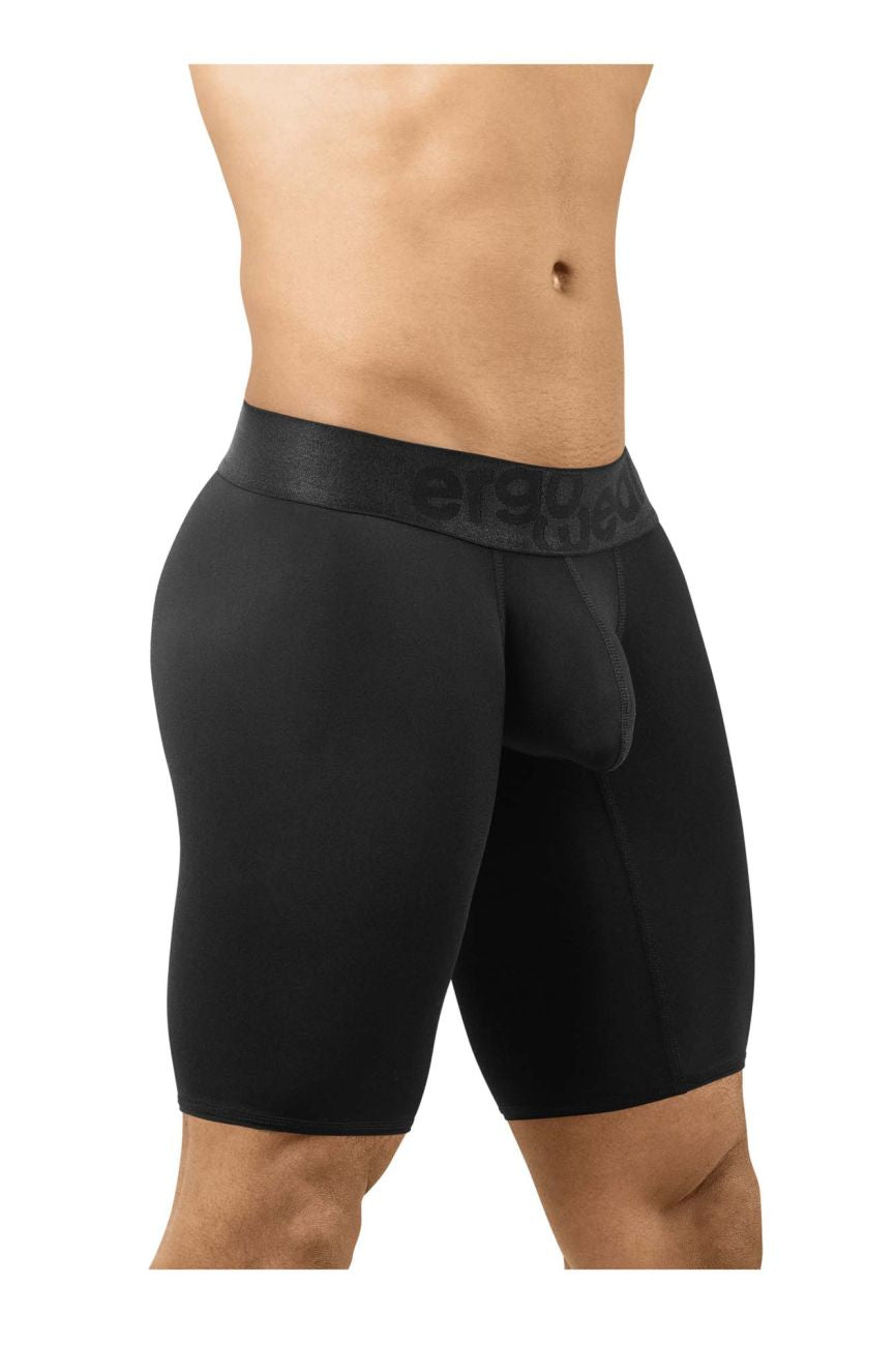 Black ergonomic max bold athletic briefs with smooth form fitting fabric and branded waistband in black