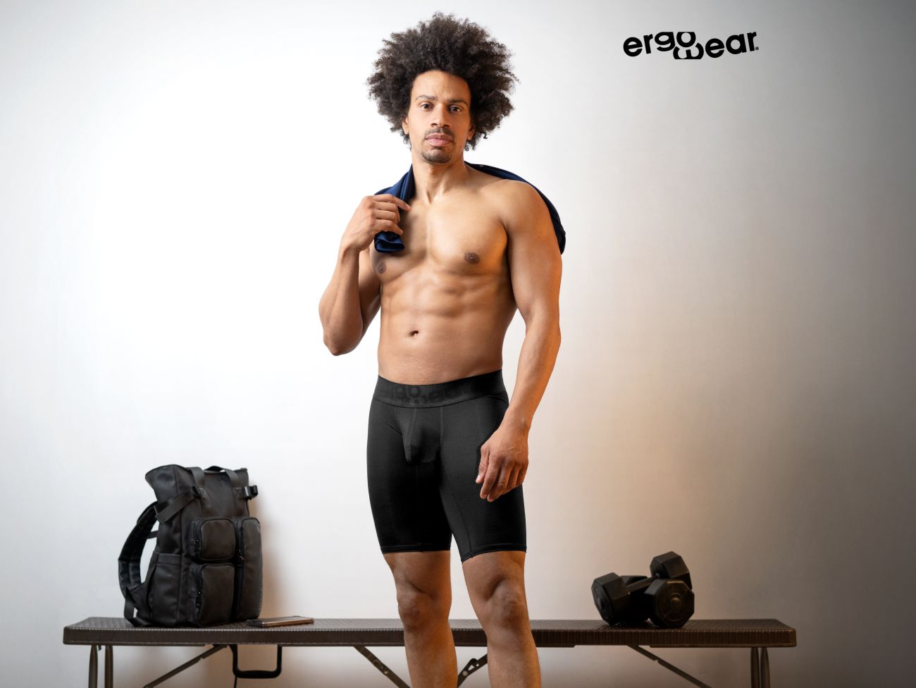 Black ergonomic ergoWear ew1783 max bold athletic briefs with sleek form-fitting design for active use