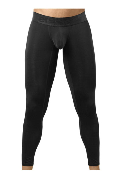 Black ergoWear ew1784 max bold athletic compression leggings with form-fitting design and subtle waistband logo