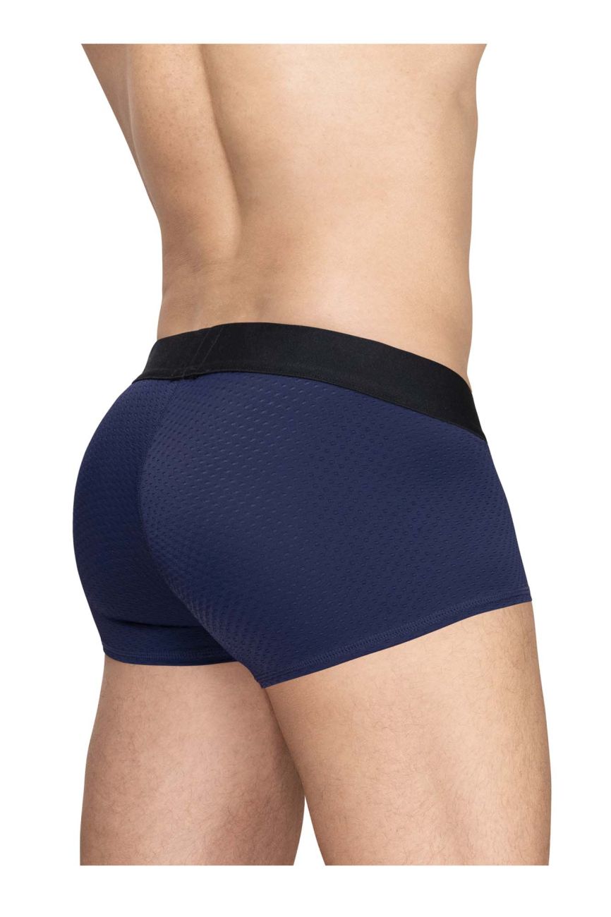 Navy blue ergo wear ew1791 max flow trunks with black elastic waistband designed for breathability and comfort