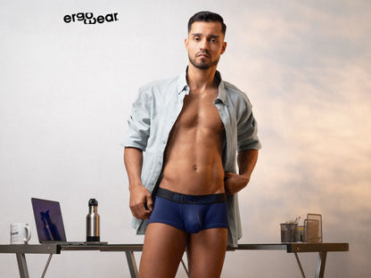 Navy blue ergonomic briefs from ergowear ew1791 max flow trunks designed for breathability and comfort in dark blue