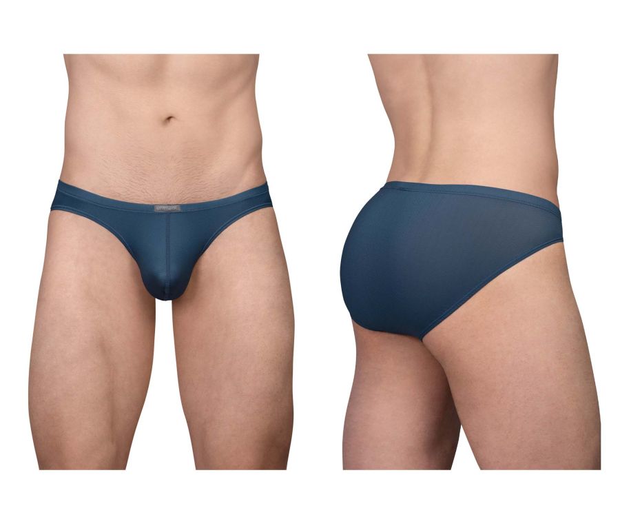 Dark blue sheer mesh briefs with a smooth waistband from ergowear ew1798 x4d se bikini color sea blue collection