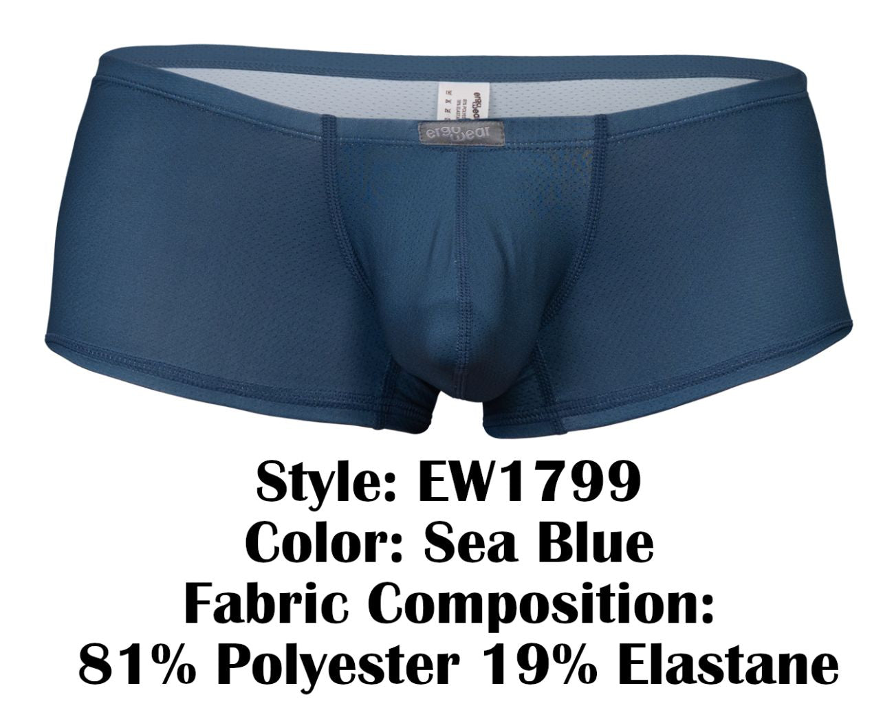 Sea blue ErgoWear EW1799 X4D SE men’s briefs made of 81% polyester 19% elastane with a sleek form-fitting design