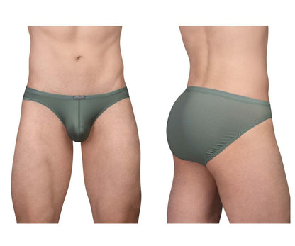Olive green seamless bikini briefs ergo wear ew1802 x4d se offering stretch comfort and a smooth fit