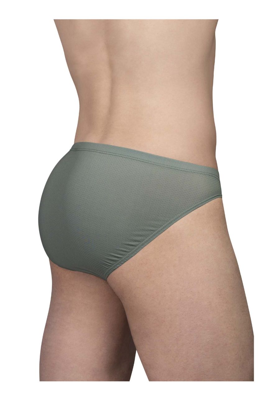Olive green ergoWear ew1802 x4d se bikini briefs with smooth stretchy fabric and a snug fit