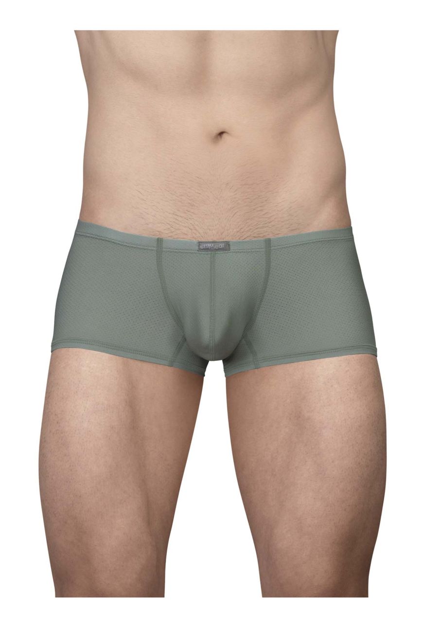 Mens olive green ergo wear ew1803 x4d se trunks with smooth form-fitting fabric and subtle waistband brand tag