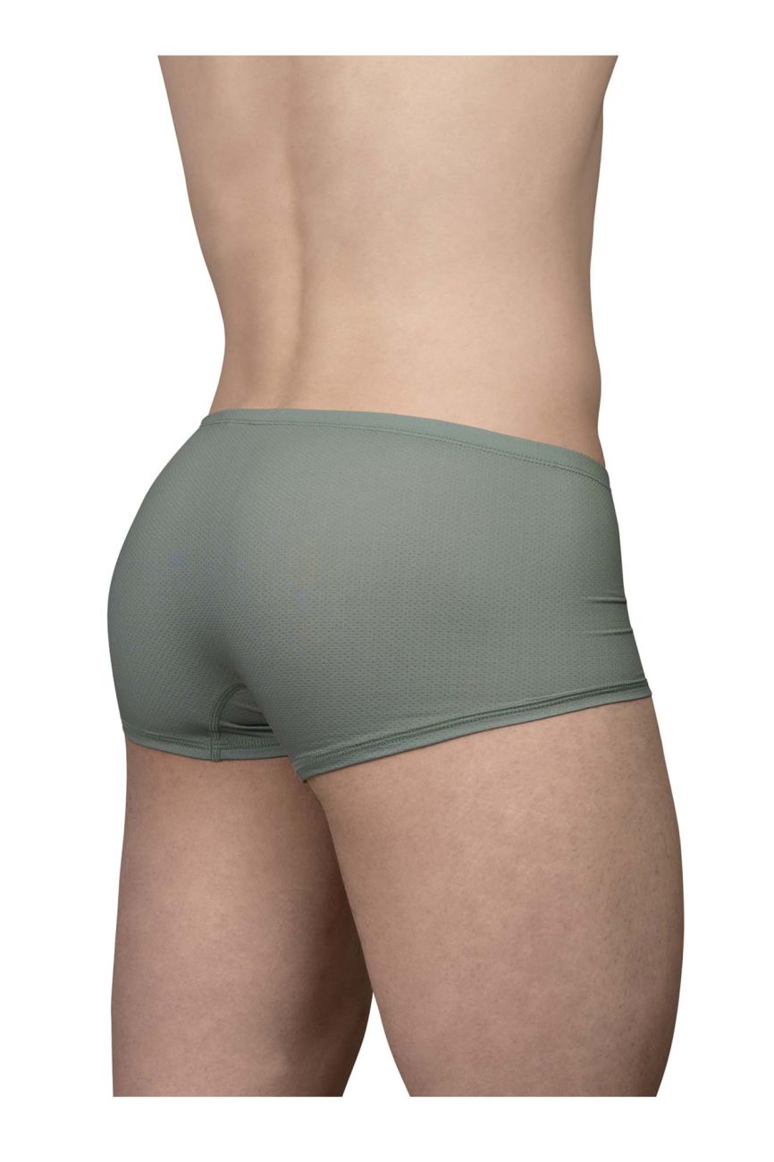 A sleek olive green ergowear ew1803 x4d se athletic brief with smooth form-fitting fabric and subtle side seams
