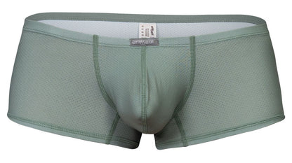 A pair of olive green ergo wear ew1803 x4d se breathable mesh boxer briefs with a contoured design and elastic waistband