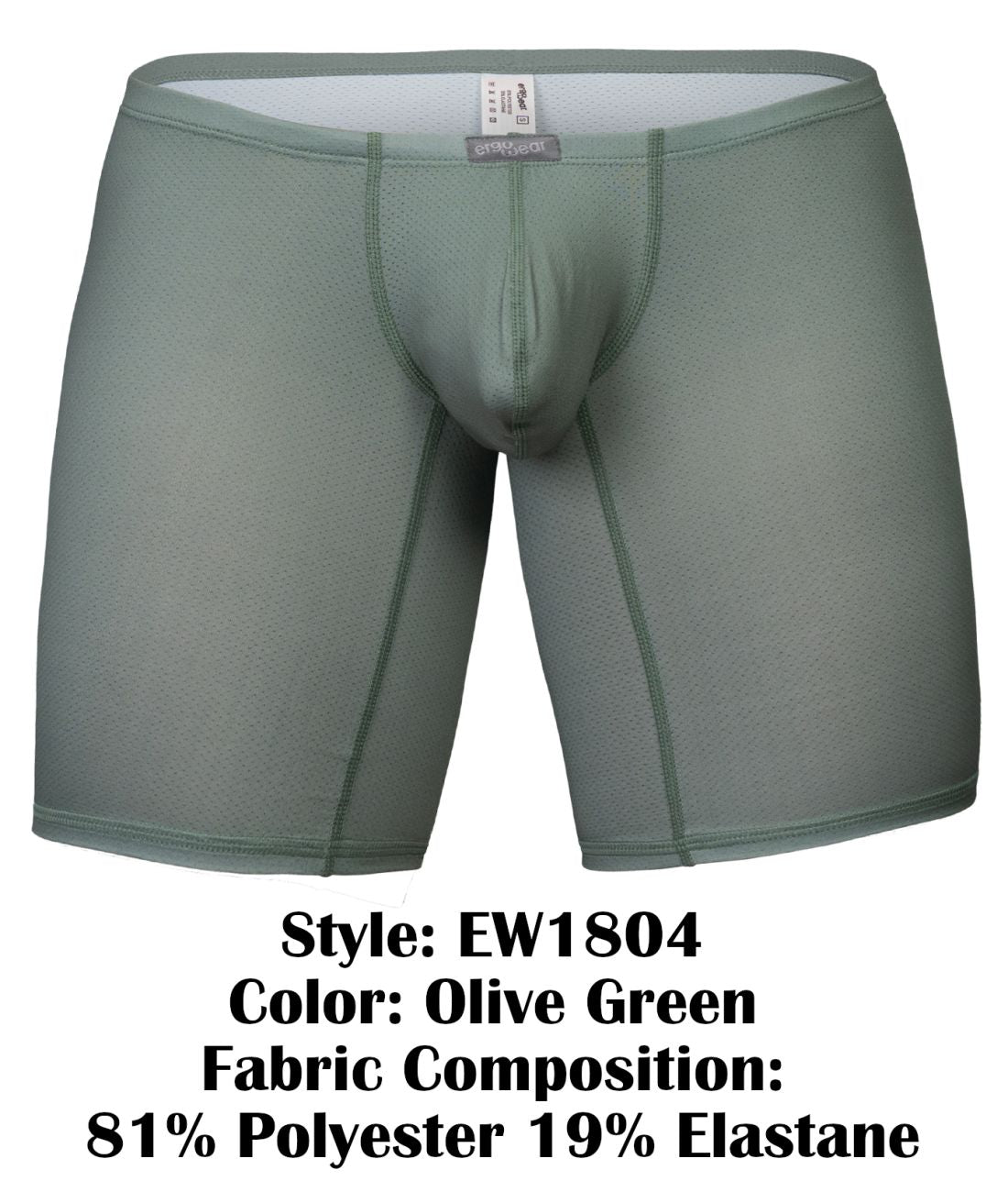 Ergowear EW1804 X4D SE olive green boxer briefs made of 81 polyester 19 elastane with snug fit and reinforced seams