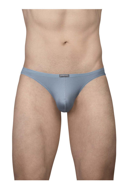 ErgoWear EW1805 X4D SE thongs in stone blue with smooth texture subtle sheen and small brand tag at waistband