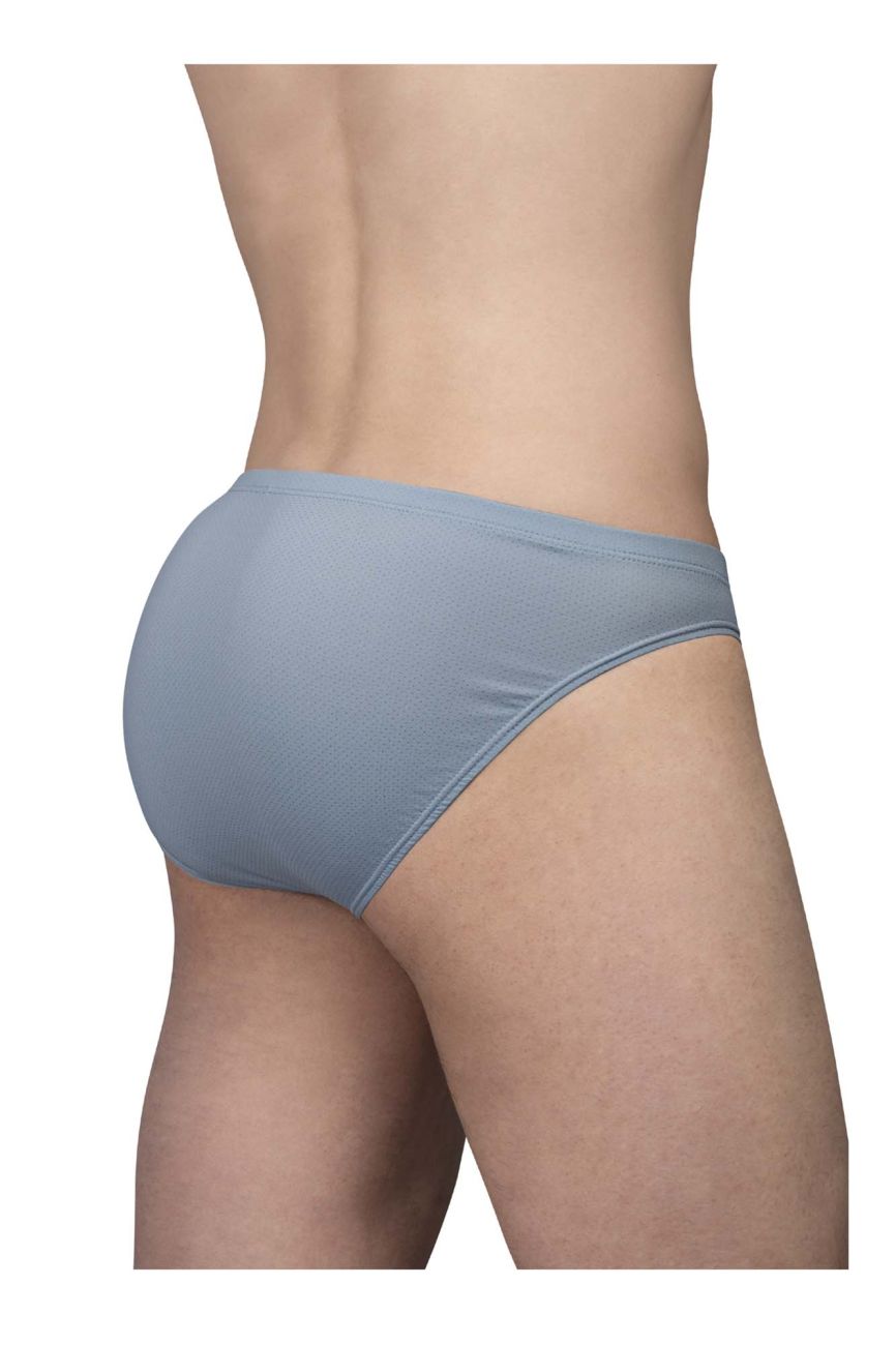 ErgoWear ew1806 x4d se bikini briefs in stone blue with smooth stretchy fabric and light blue seamless design
