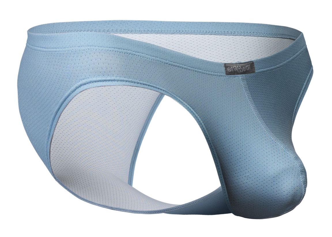 Ergo wear ew1806 x4d se bikini stone blue light blue mesh briefs with white breathable lining and black brand tag