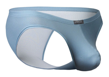 Ergo wear ew1806 x4d se bikini stone blue light blue mesh briefs with white breathable lining and black brand tag
