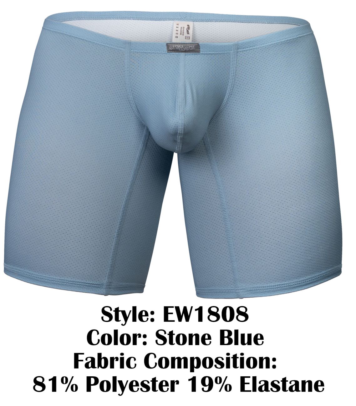 Stone blue ergo wear ew1808 x4d se men’s boxer briefs with breathable mesh made of 81 polyester 19 elastane