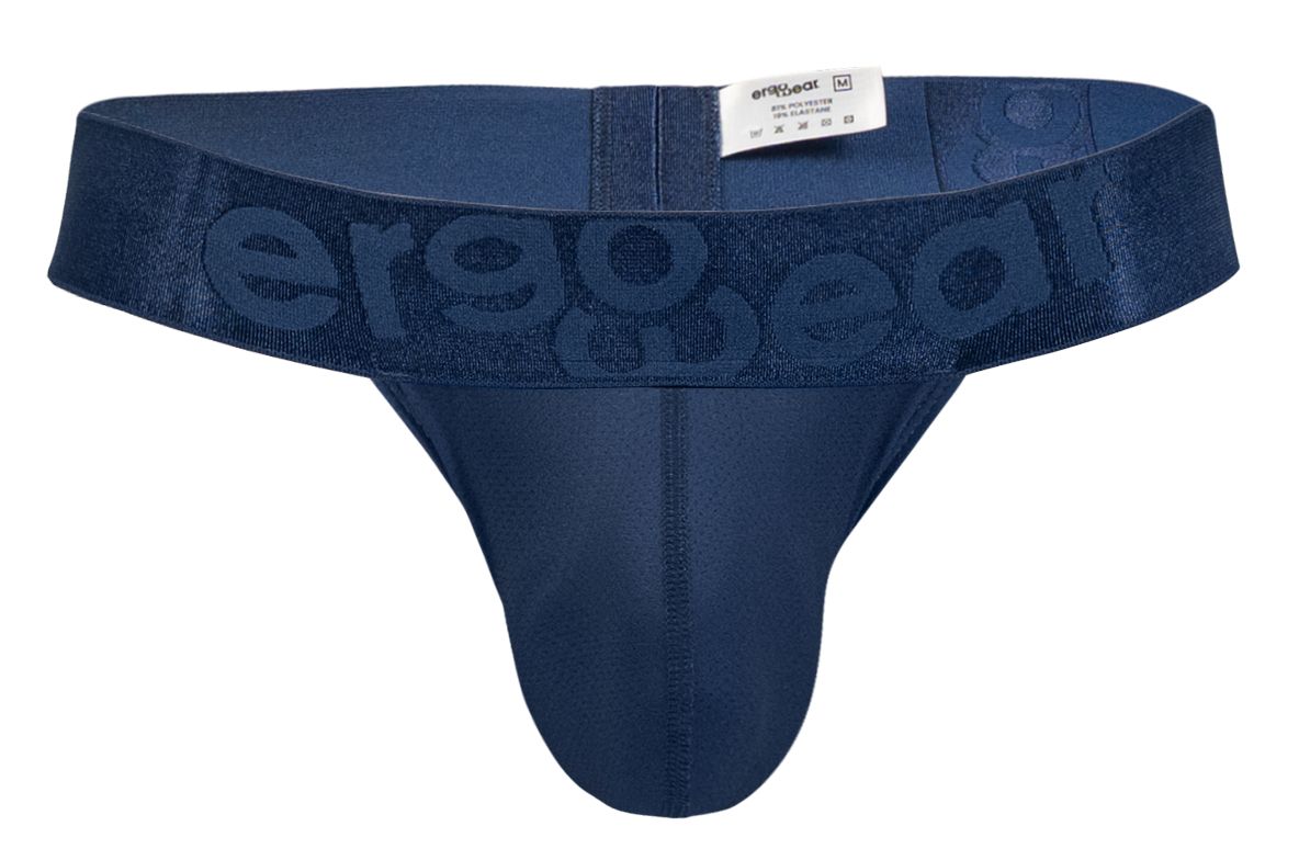 Navy blue ergonomic briefs with subtle embossed brand logo on waistband from ErgoWear EW1812 MAX BOLD SE G-String