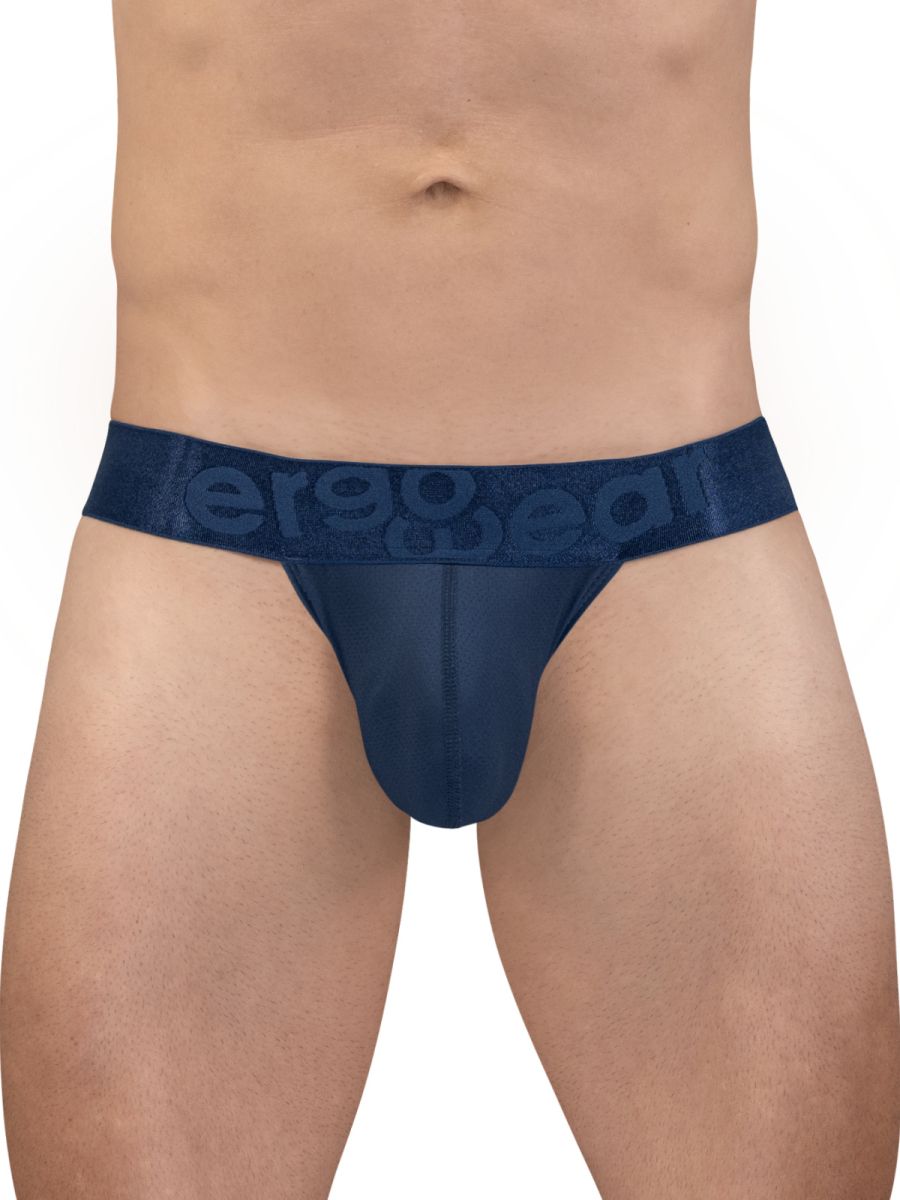Navy blue sheer mesh briefs with wide elastic aerogear waistband from ergowear ew1813 max bold se bikini line