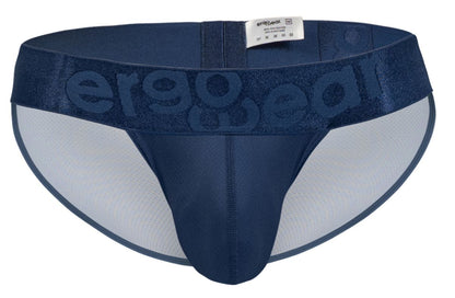 Navy blue ergo gear ergonomic briefs with mesh interior and logo waistband in ergo wear ew1813 max bold se bikini style